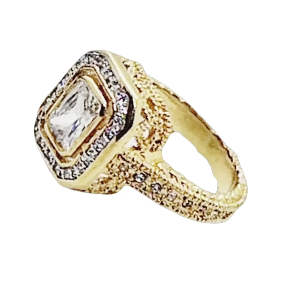 Gold Plated Unisex CZ Ring | Size 10 | NWOT